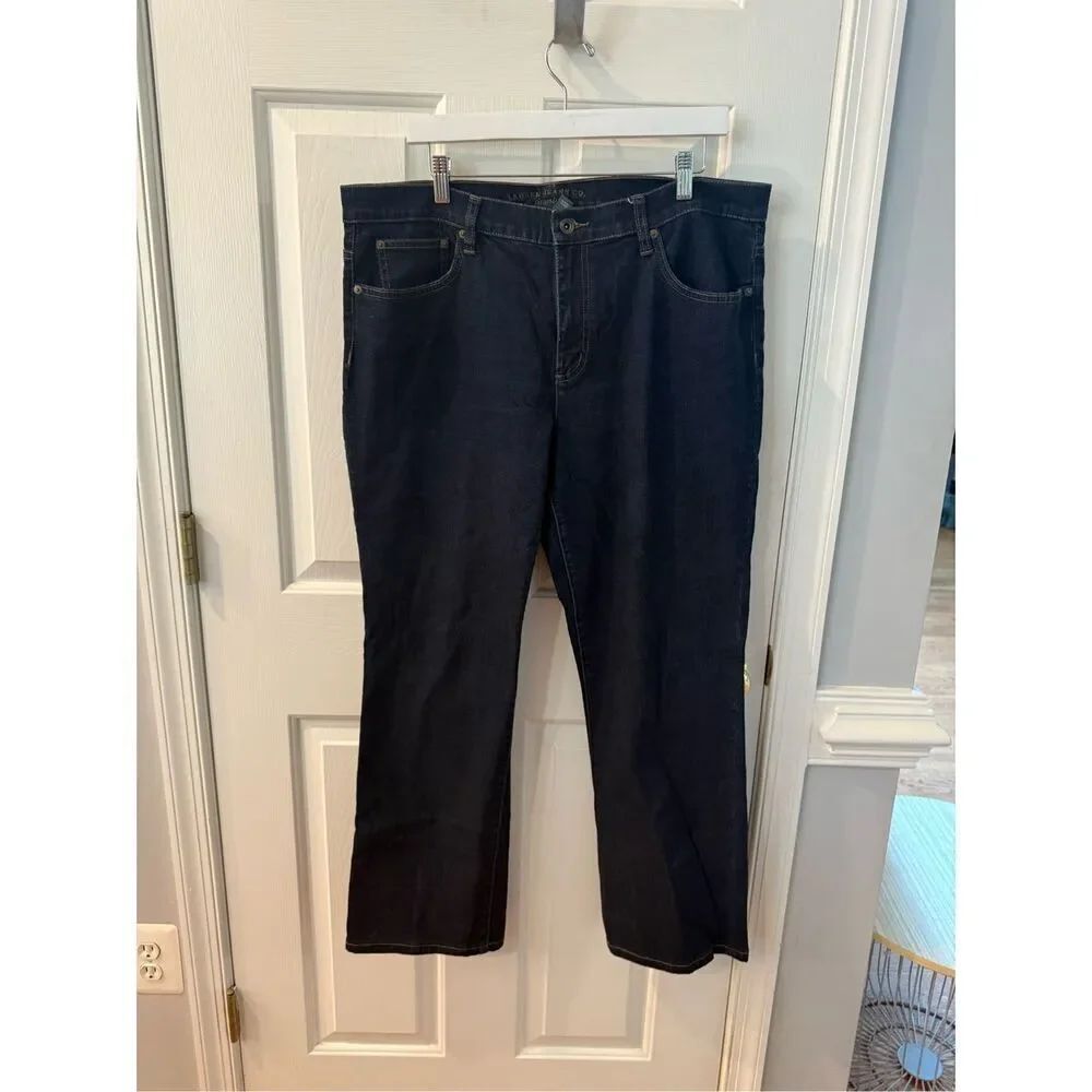 Lauren Jeans Co. Dark Wash Classic Straight Leg Jeans sz 16 EUC